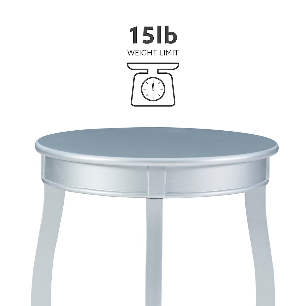 Silver Round Table with Shelf. Picture 12