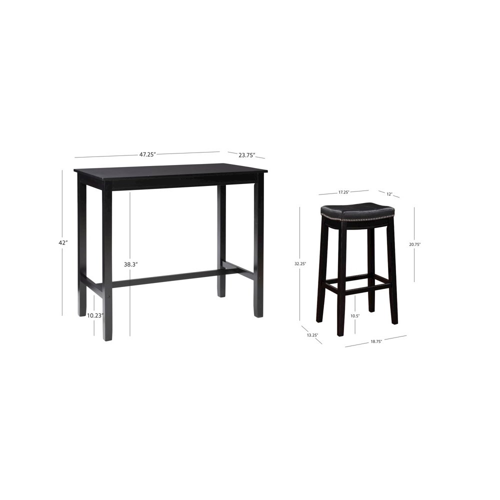 Claridge 3Pc Bar Set Black. Picture 12