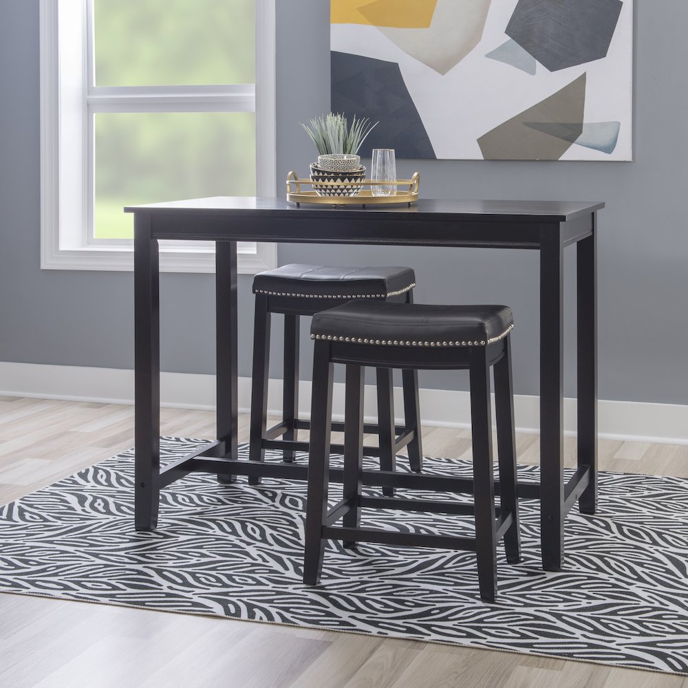 Claridge 3Pc Counter Set Black. Picture 3