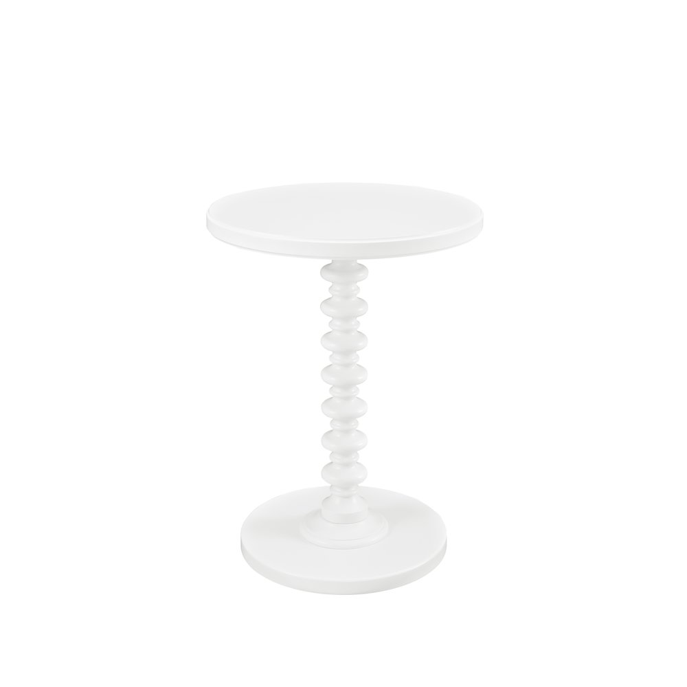 White Round Spindle Table. Picture 1