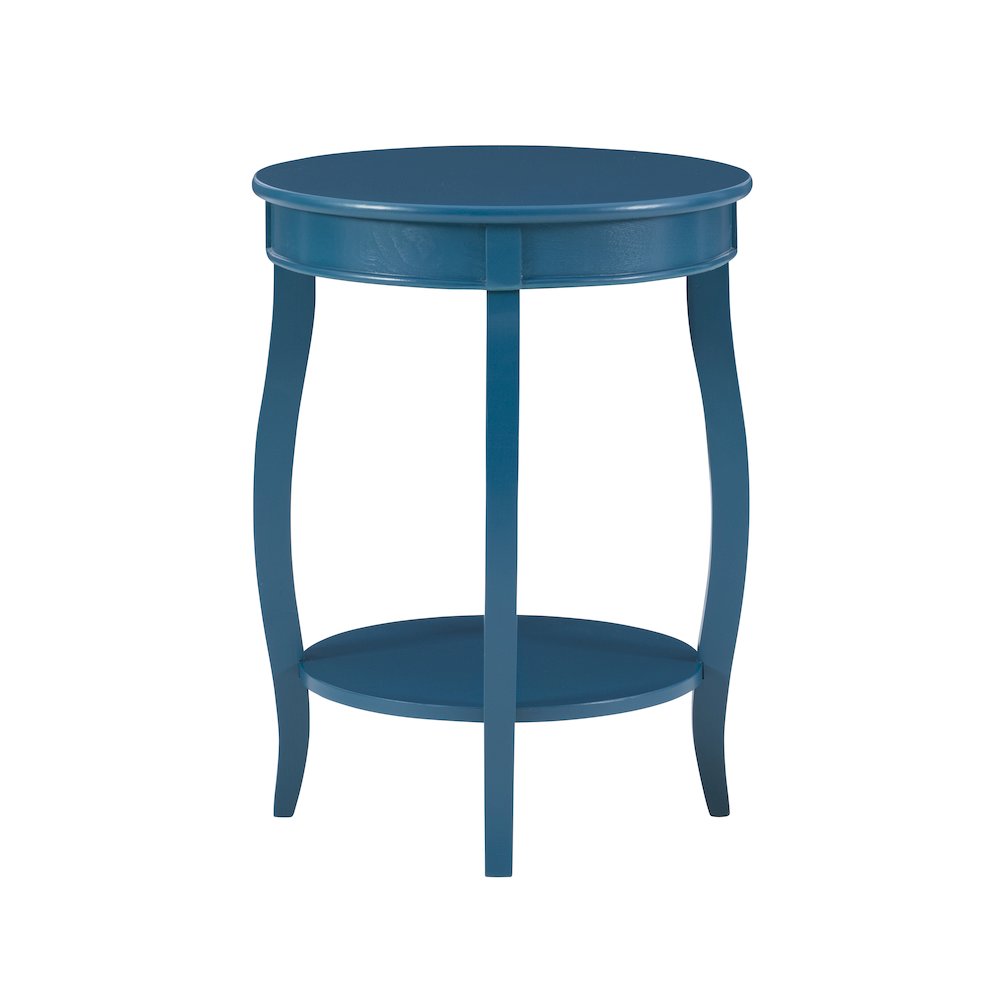 Teal Round Table with Shelf. Picture 6