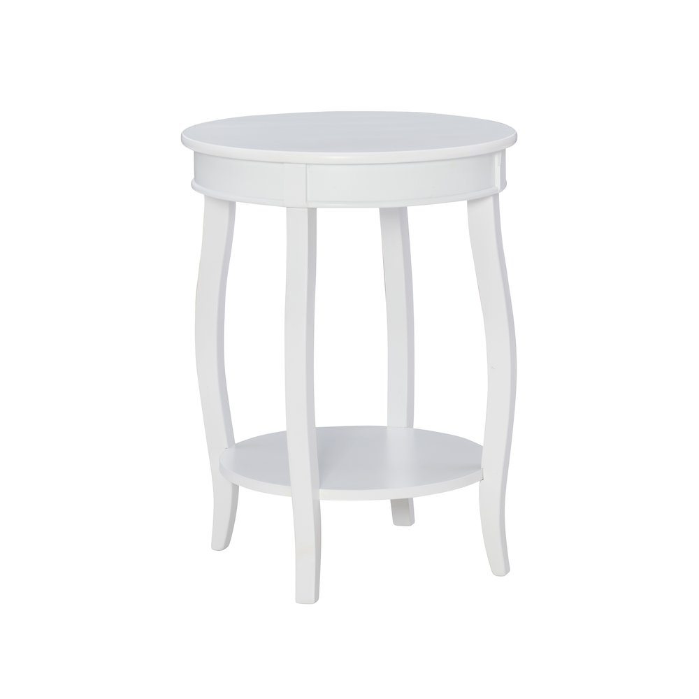 White Round Table with Shelf. Picture 1