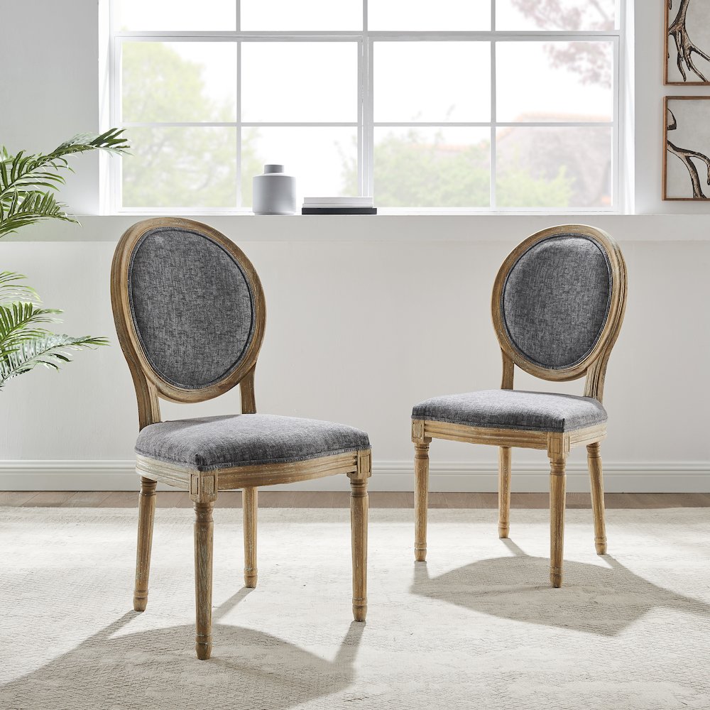 Avalon Charcoal Oval Back Chair Set Of Two. Picture 2