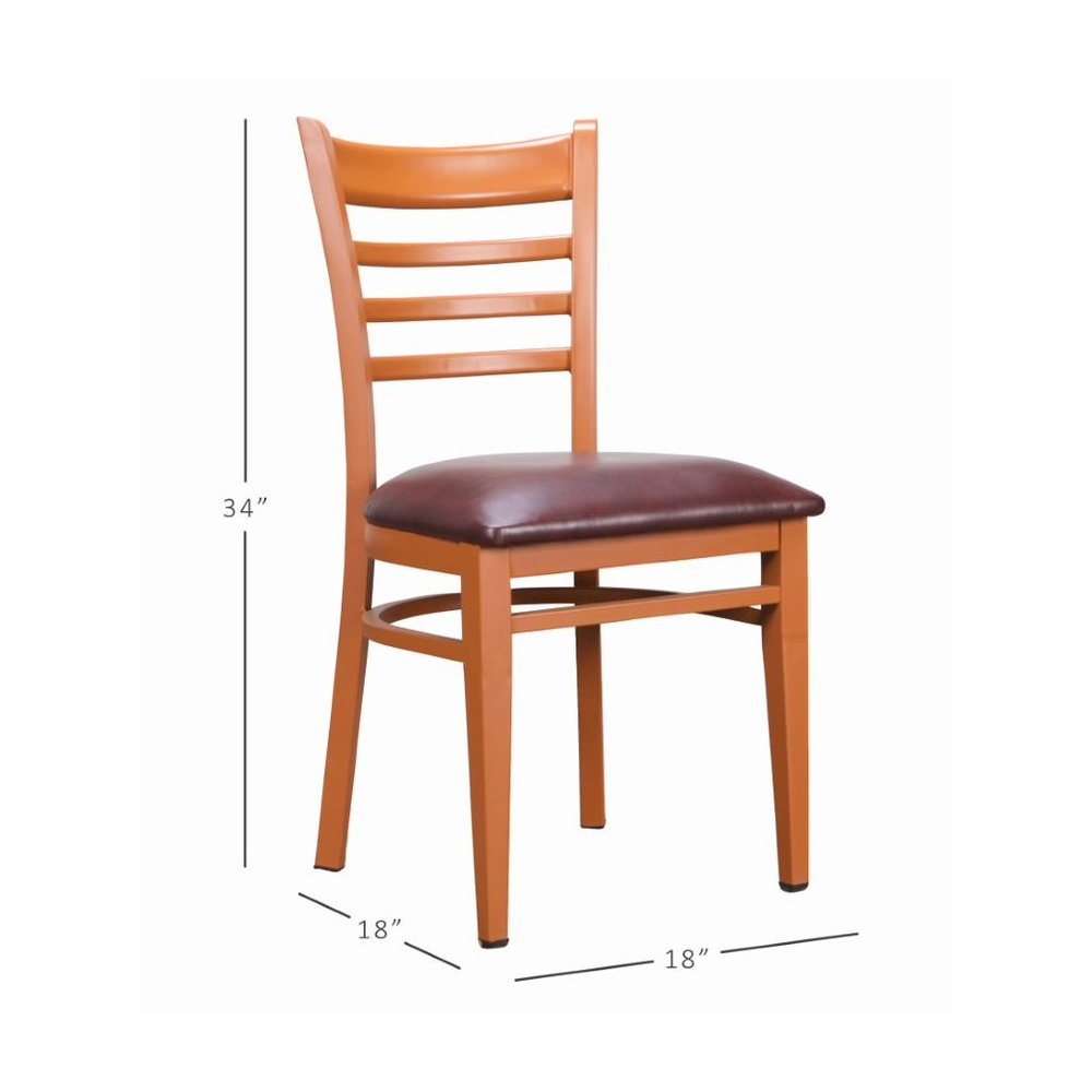 Baxter Metal Side Chair Honey  Burgundy Set Of 2. Picture 16