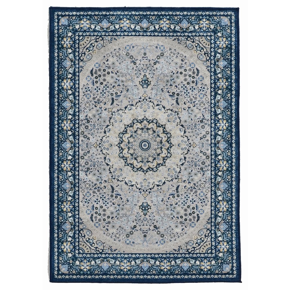 Emerald Paulson Cream & Blue 6.7x9.7, Rug. Picture 2