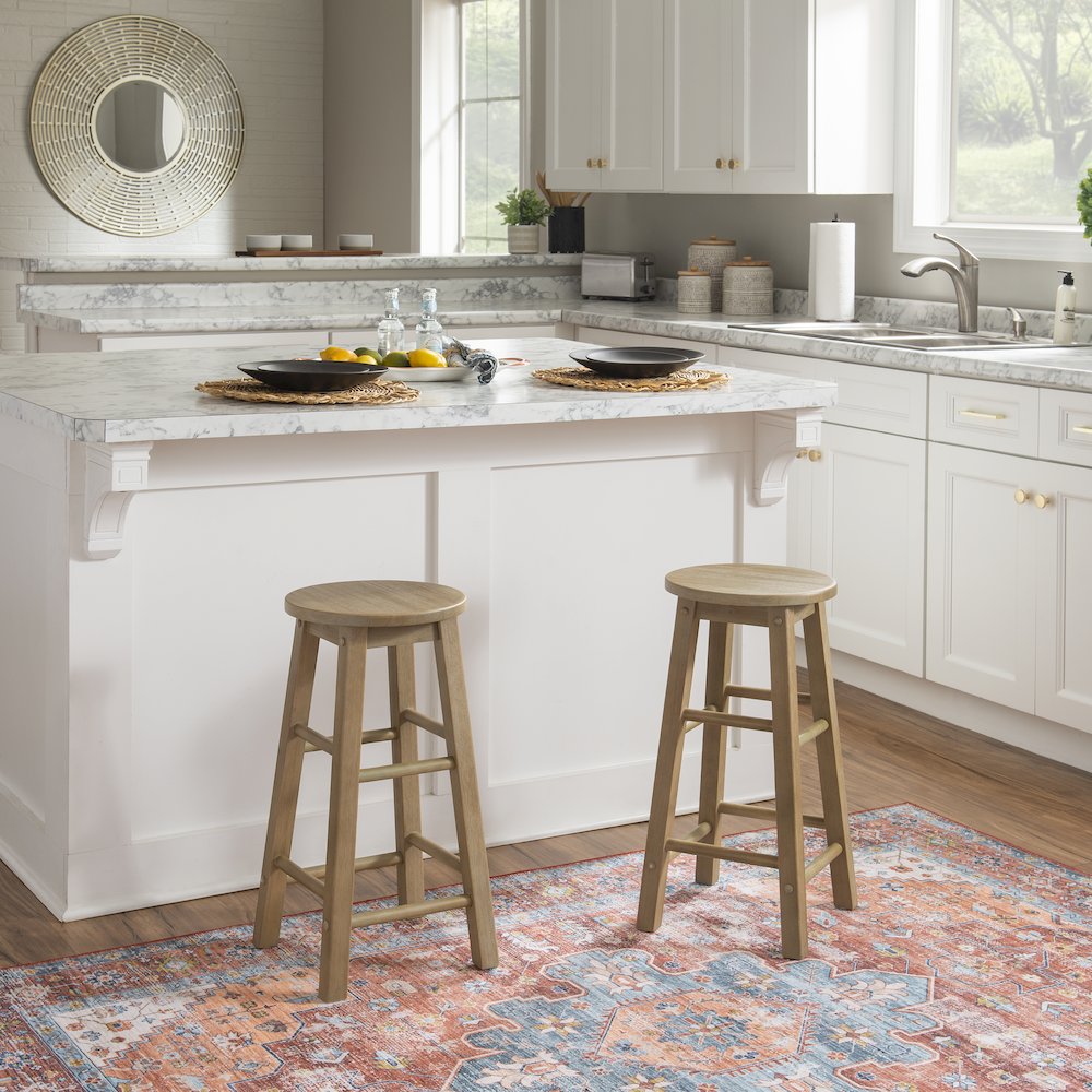 24 Inches Counter Stool Grey Wash. Picture 3