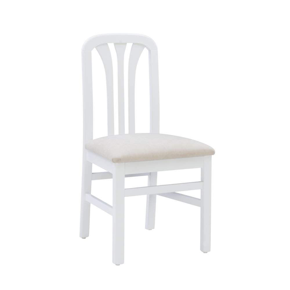Pamela White Grey Uph Seat. Picture 1