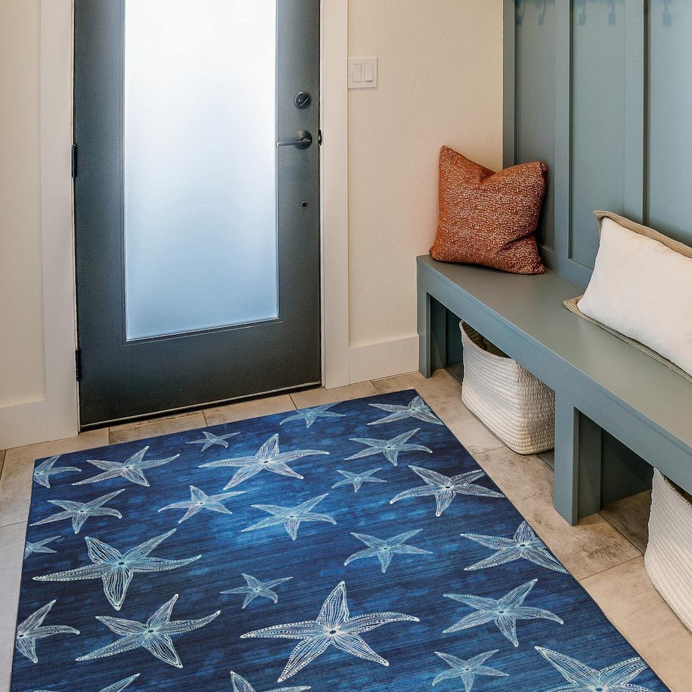 Outdoor Washable Boca Blue & Light Blue 3' X 5', Rug. Picture 2