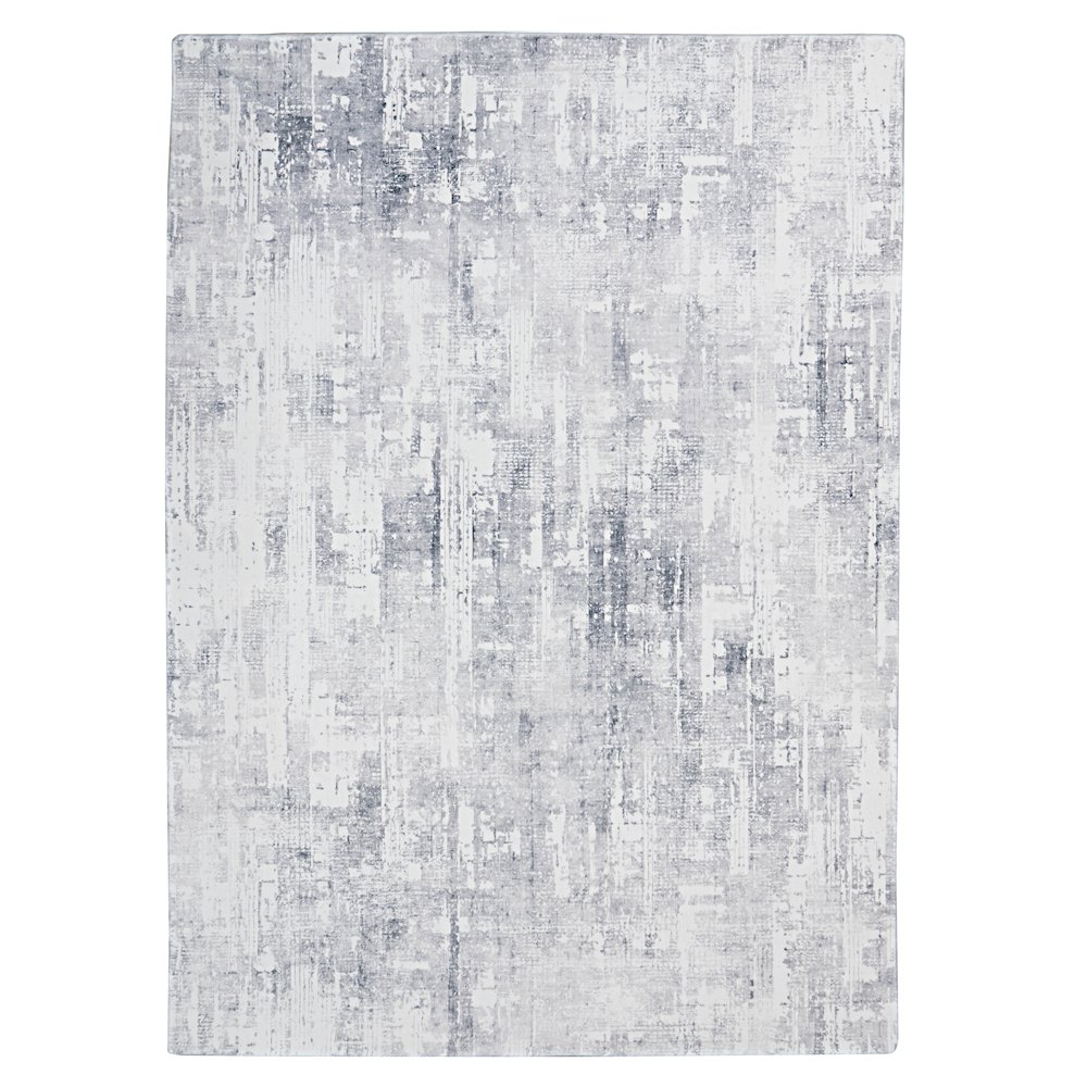 Motif Printed Faux Rabbit Domo Ivory Grey 8x10, Rug. Picture 1