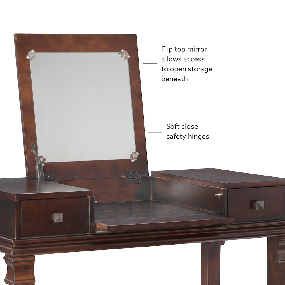 Angela Walnut Vanity Set. Picture 14