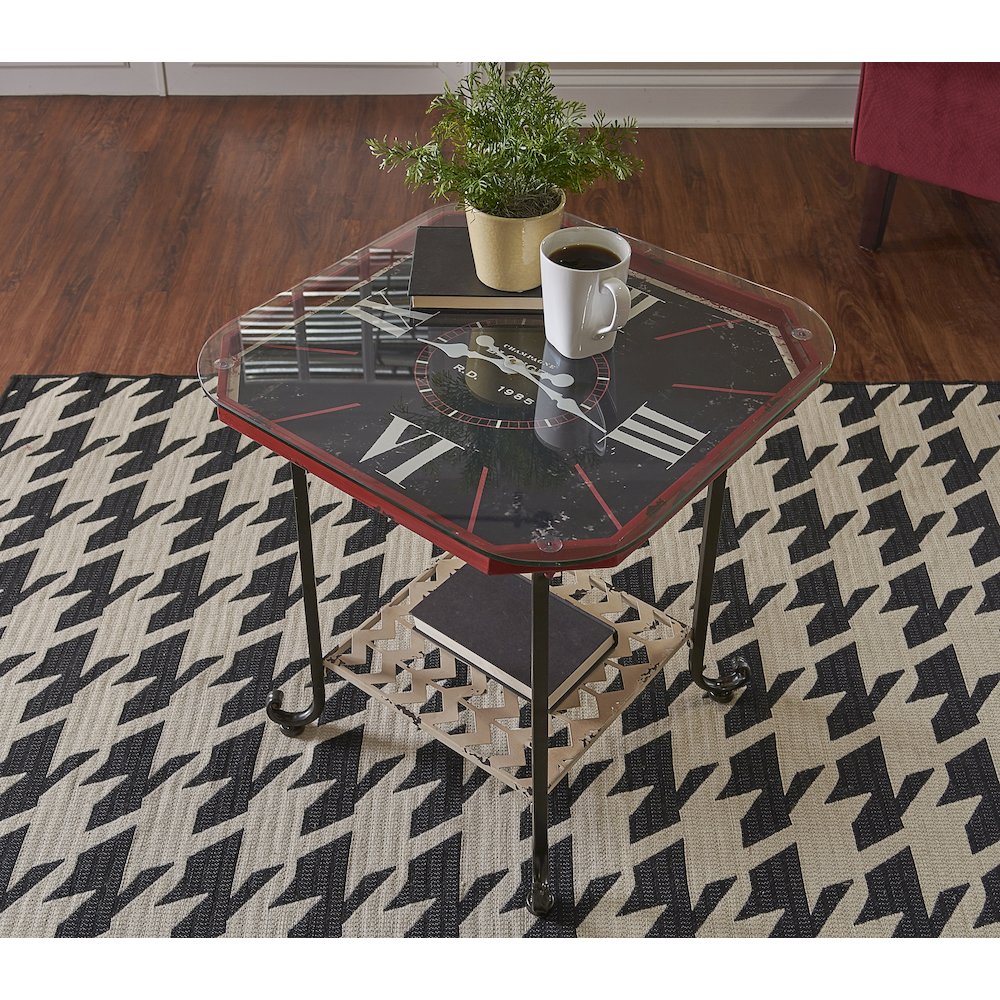 Salonika Reversible Houndstooth Grey 5x8, Rug. Picture 3