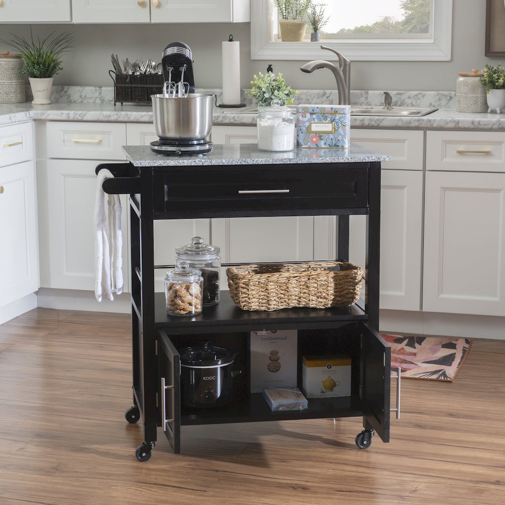 Cameron Kitchen Cart With Granite Top. Picture 4