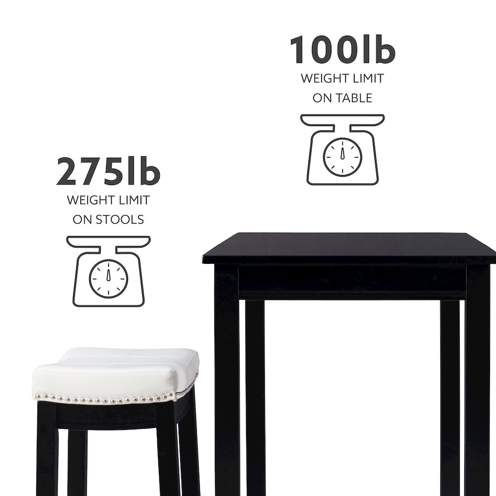 Claridge 3Pc Counter Set Black White. Picture 11