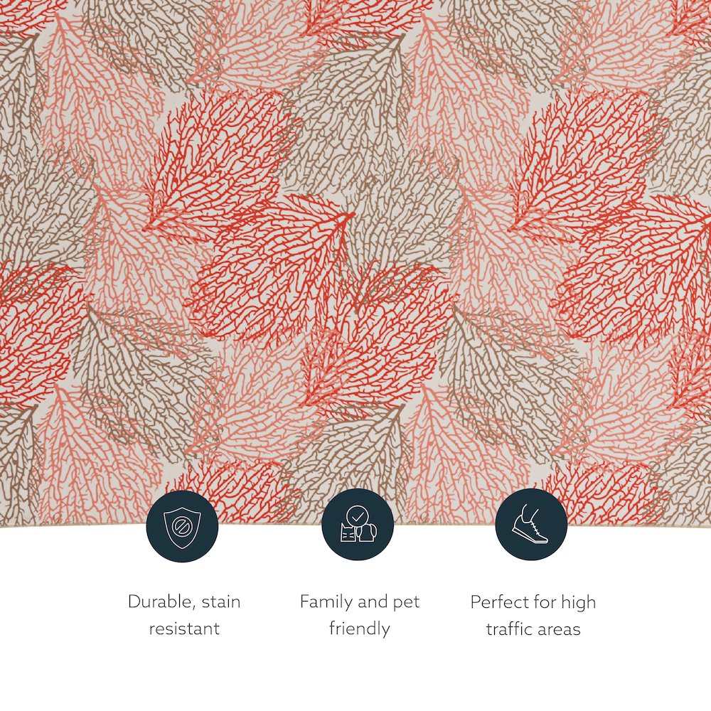 Washable Haylee Ivory/Coral 2x3, Rug. Picture 5