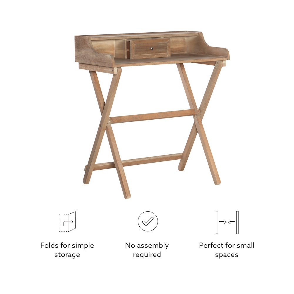 Coy Rustic Brown Folding Desk. Picture 15