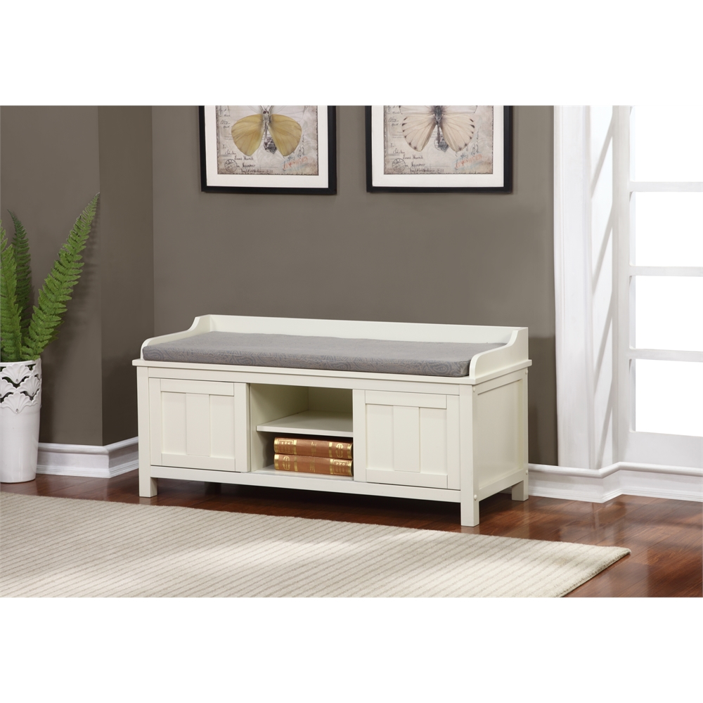 Lakeville White Storage Bench. Picture 2