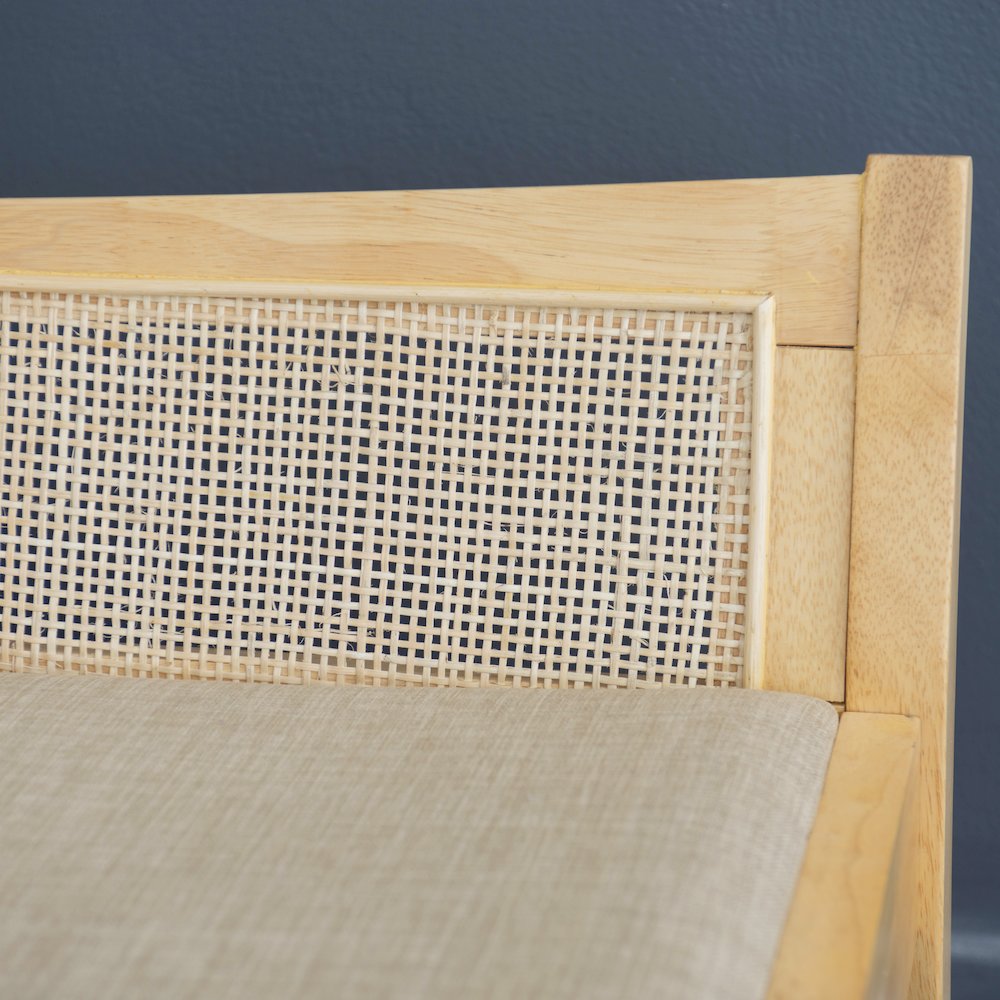 Nassau Rattan Cane Bench with Back, Beige. Picture 4