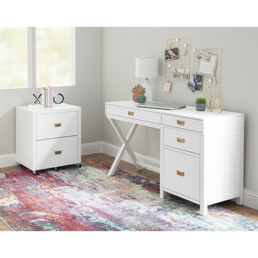 Peggy Side Storage Desk White. Picture 12