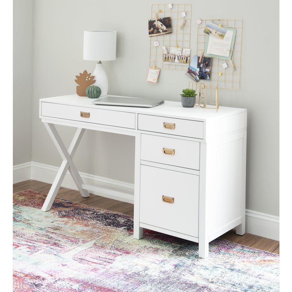 Peggy Side Storage Desk White. Picture 3