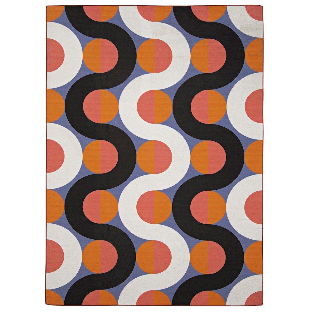 Outdoor Washable Jupiter Orange & Pink 2' X 3', Rug. Picture 3