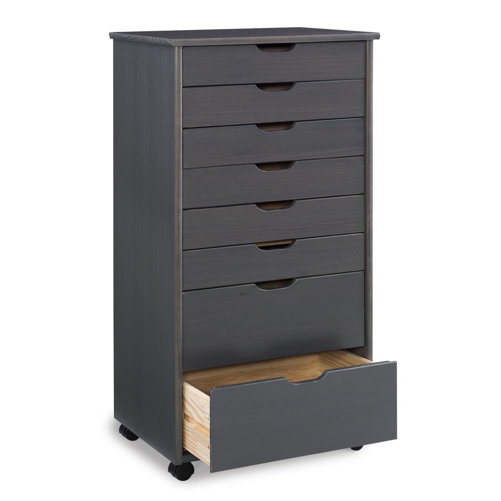 Cary Eight Drawer Rolling Storage Cart, Grey. Picture 6