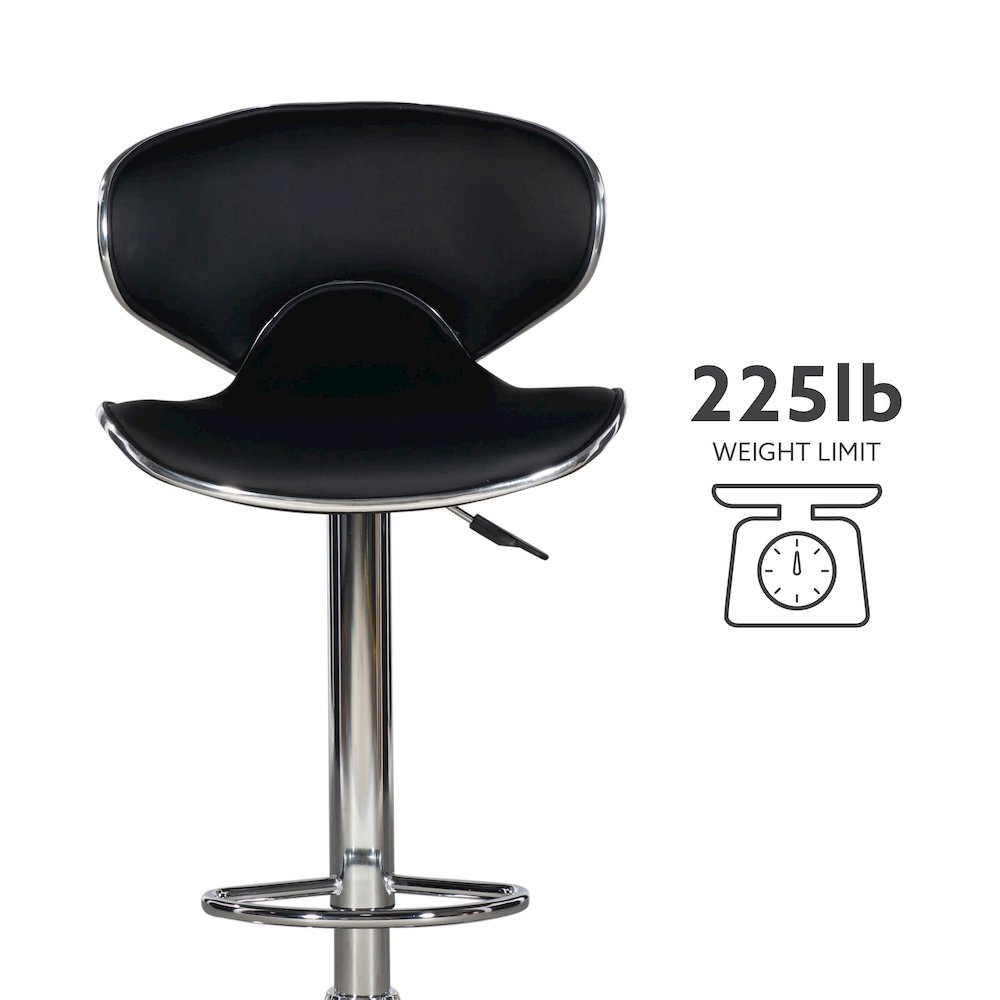 Chrome and Black PU Barstool. Picture 18