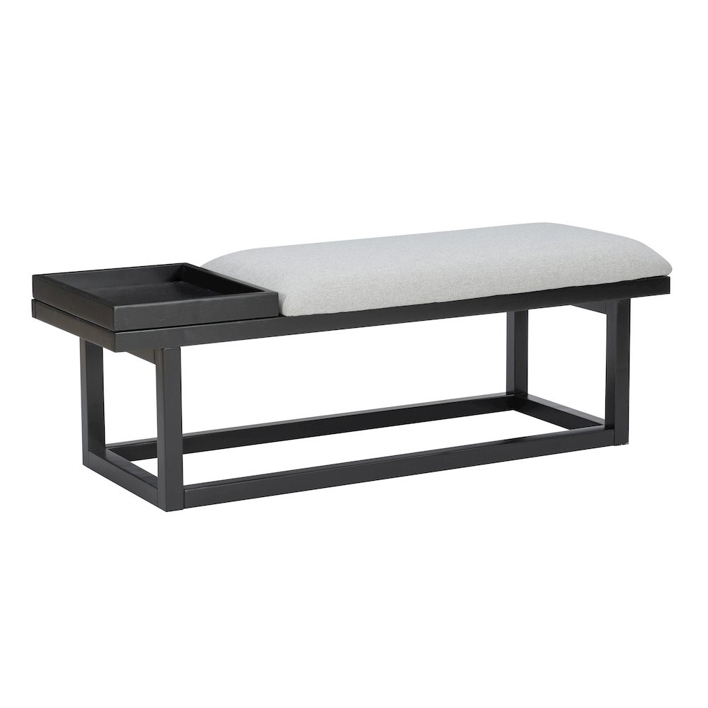 Georgia Bench with Tray Black Gray. Picture 1
