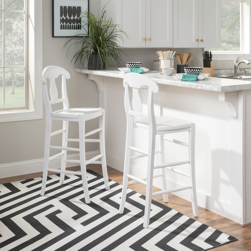 Vander Counter Stool, White, Set Of 2. Picture 3