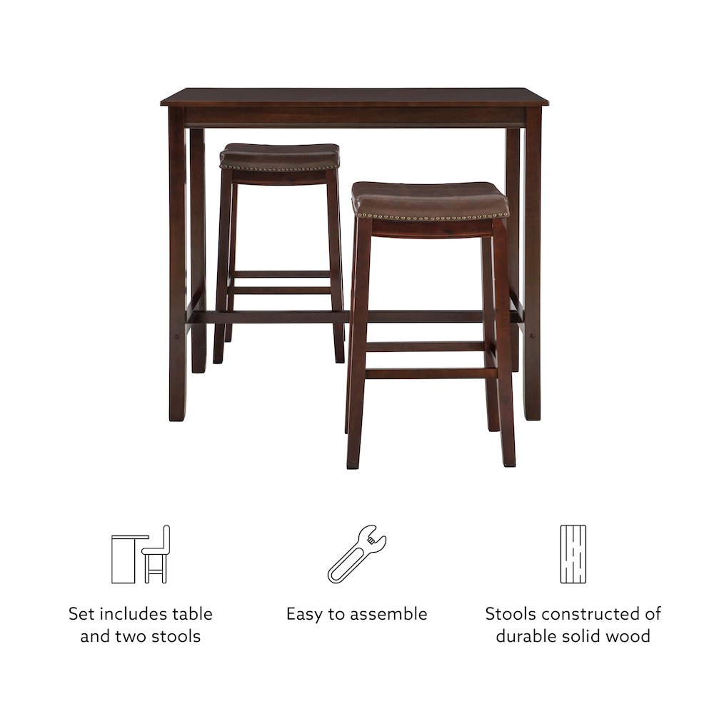 Claridge 3Pc Bar Set Brown. Picture 10