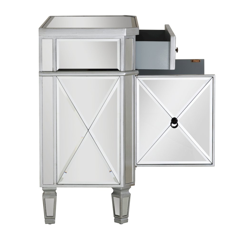 Mirrored 1-Drawer, 2-Door Console. Picture 8