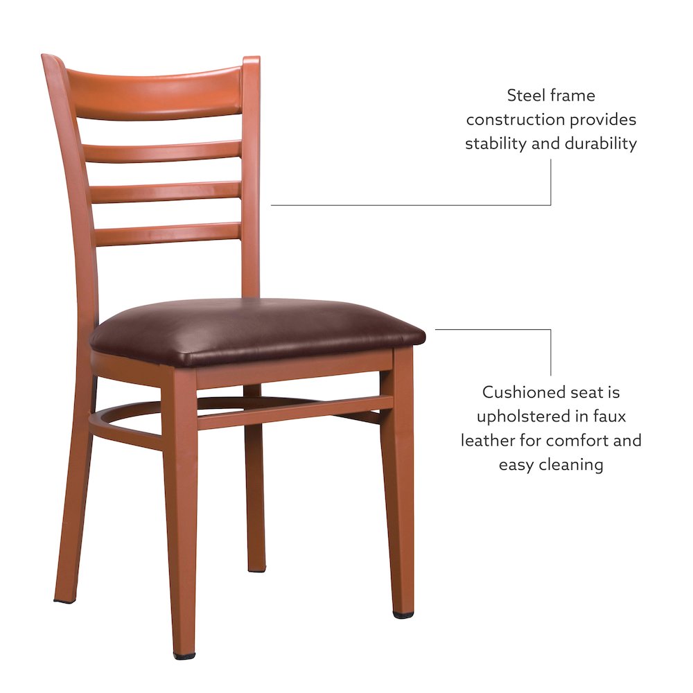 Baxter Metal Side Chair Honey  Burgundy Set Of 2. Picture 11