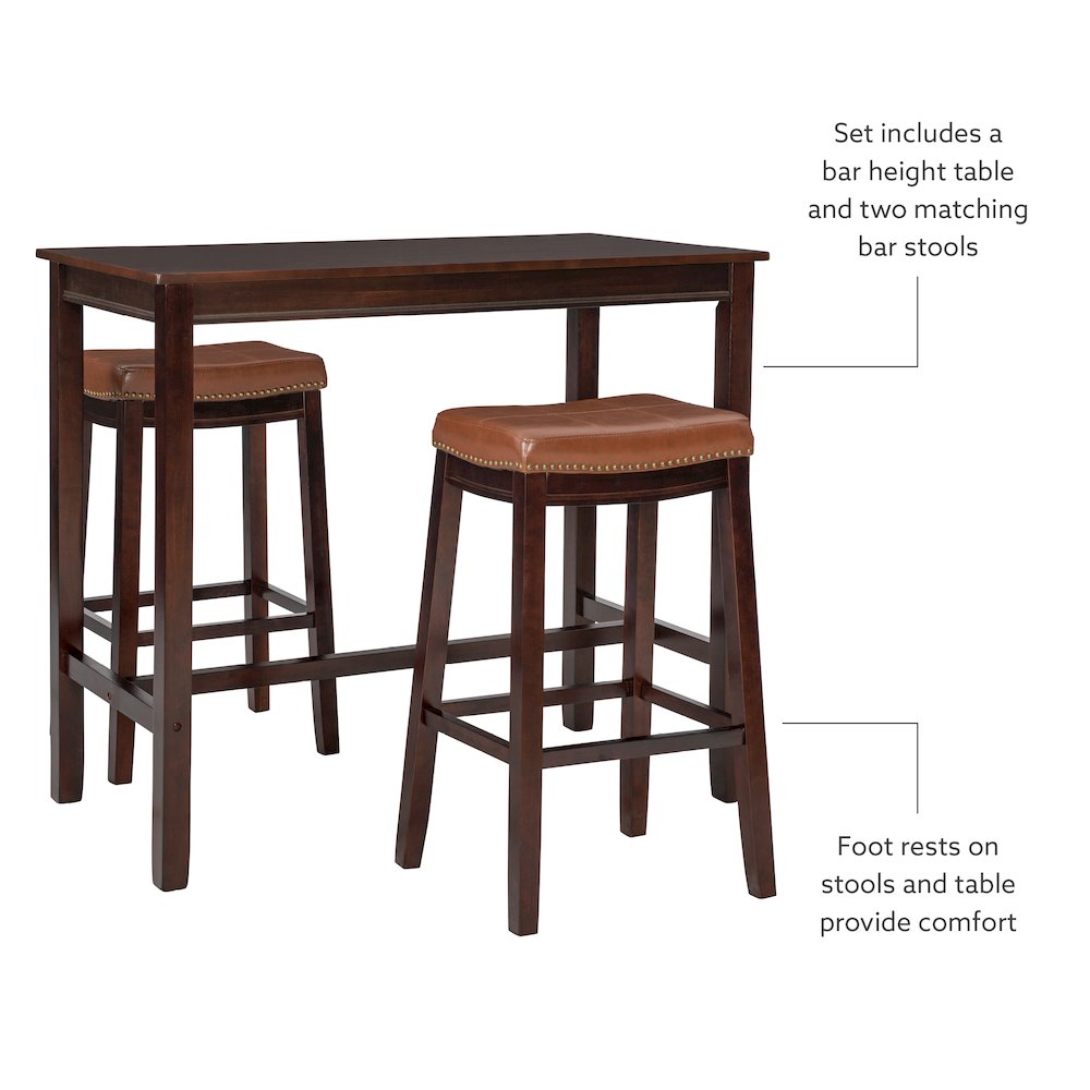 Claridge 3Pc Bar Set Brown Cognac. Picture 6