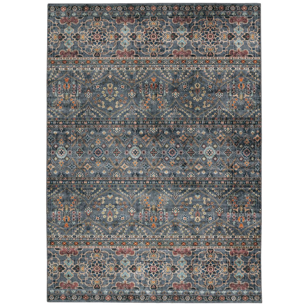 Washable Grant Teal/Ivory 3x5, Rug. Picture 2