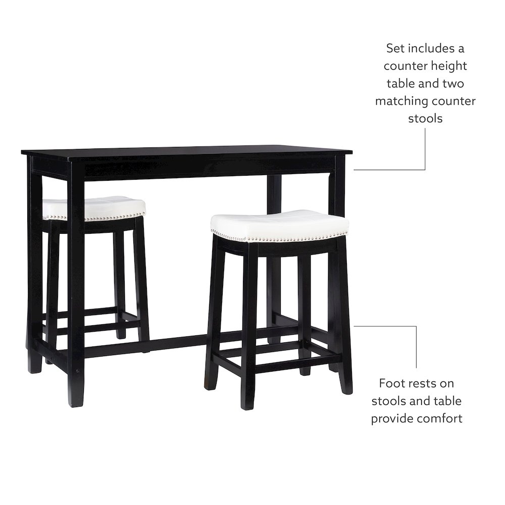 Claridge 3Pc Counter Set Black White. Picture 6