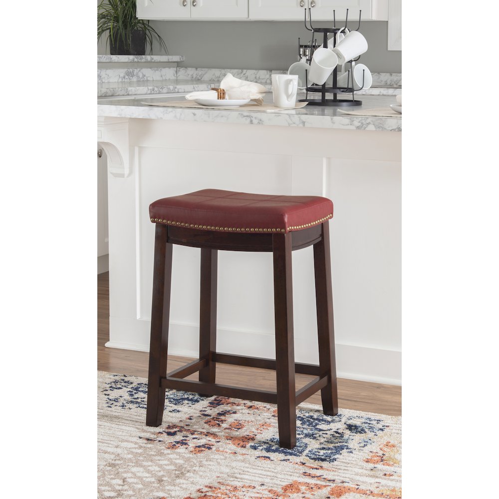 Claridge Red Counter Stool. Picture 4