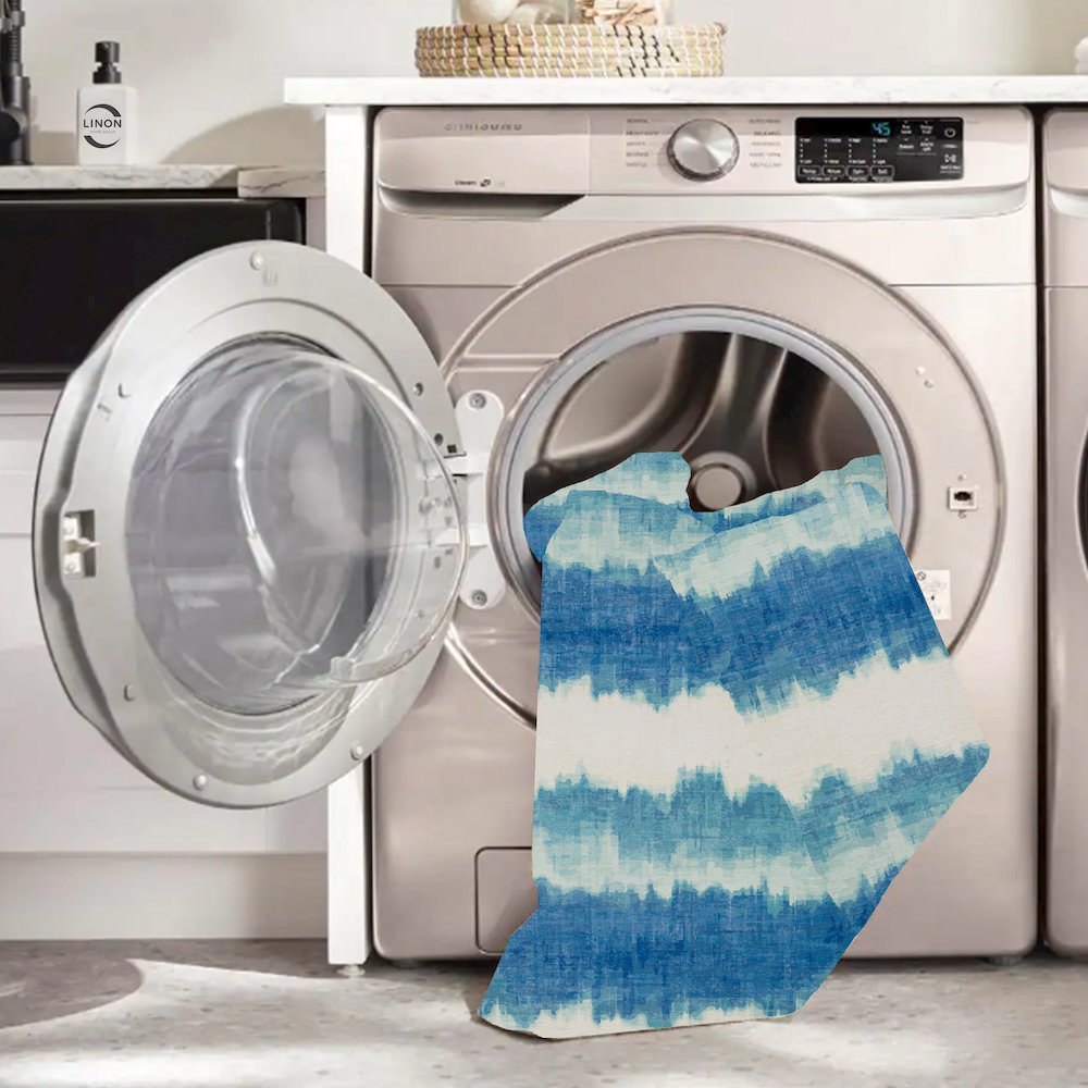 Outdoor Washable Apopka Ivory & Blue 5' X7', Rug. Picture 3