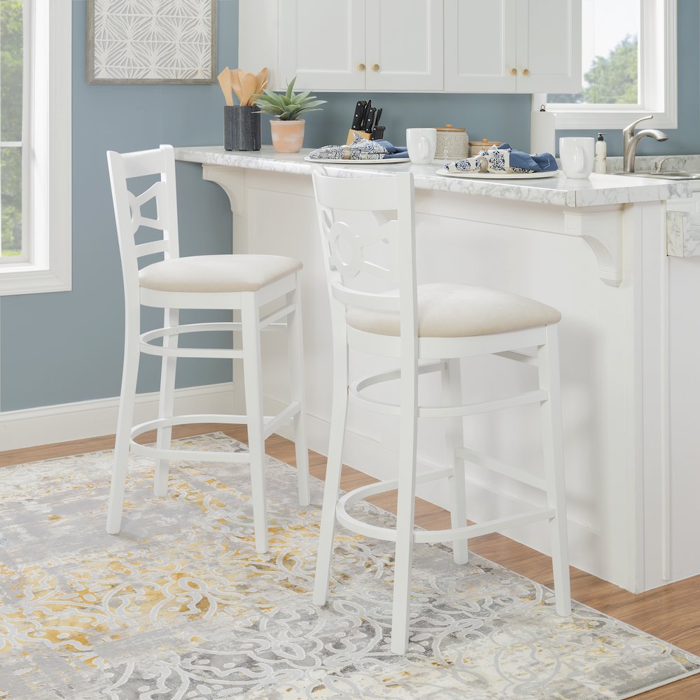 Teresa White Barstool W Uph Seat. Picture 3
