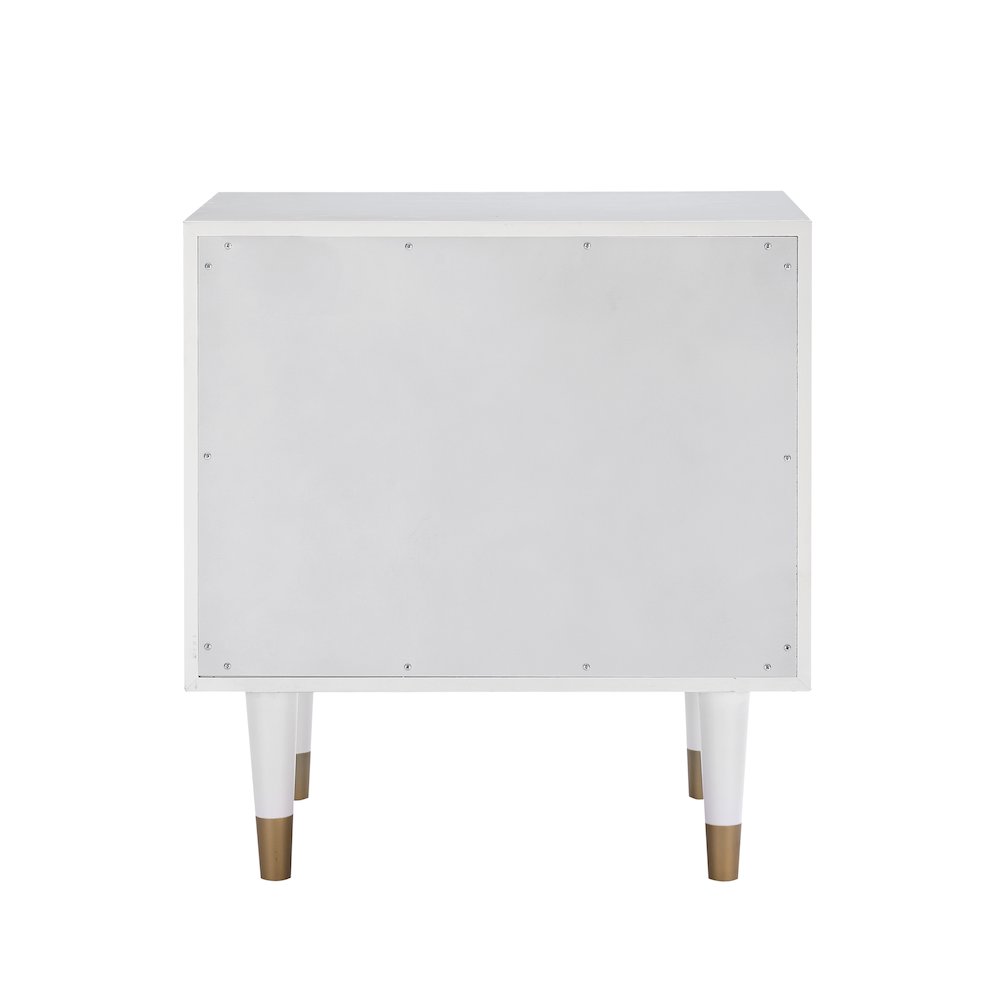 Two Drawer Geo Texture Nightstand White. Picture 11