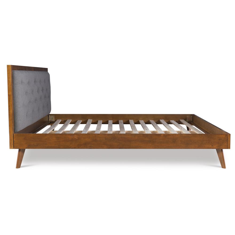 Reid Mid Century Grey Platform King Bed. Picture 14