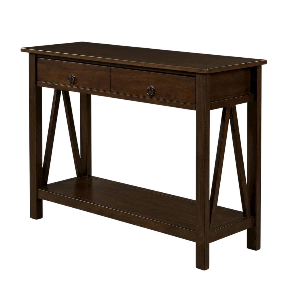 Antique Console Table with Elegant Finish for Living Room or Entryway. Picture 1