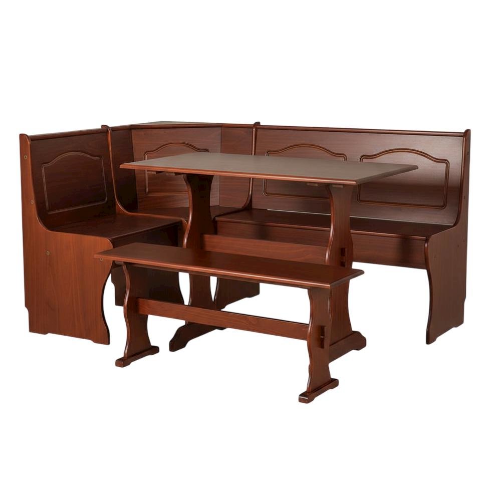 Walnut Dining Furniture Set with Sturdy Frame and Elegant Finish. Picture 1