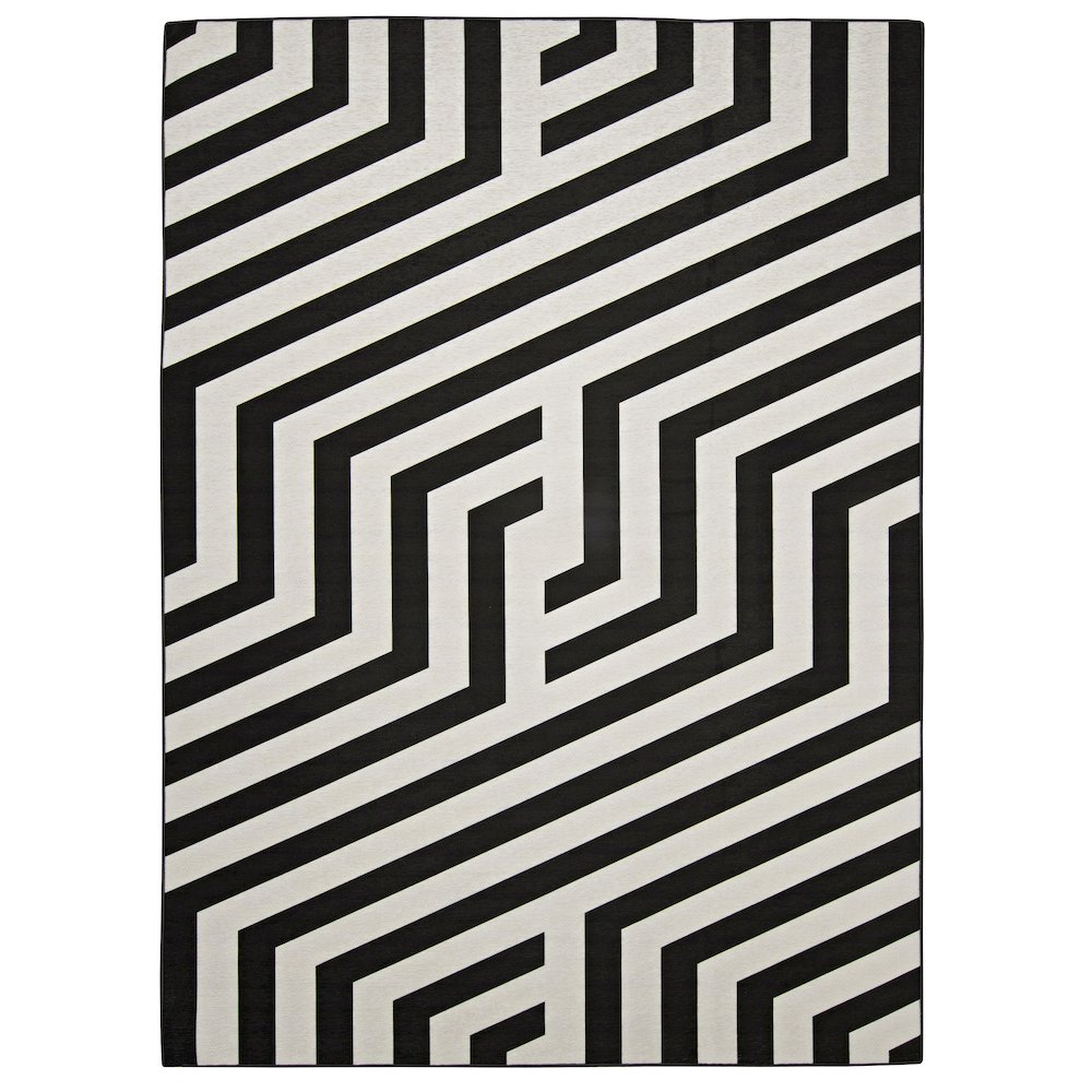 Outdoor Washable Myers Ivory & Black 7' X 9', Rug. Picture 4
