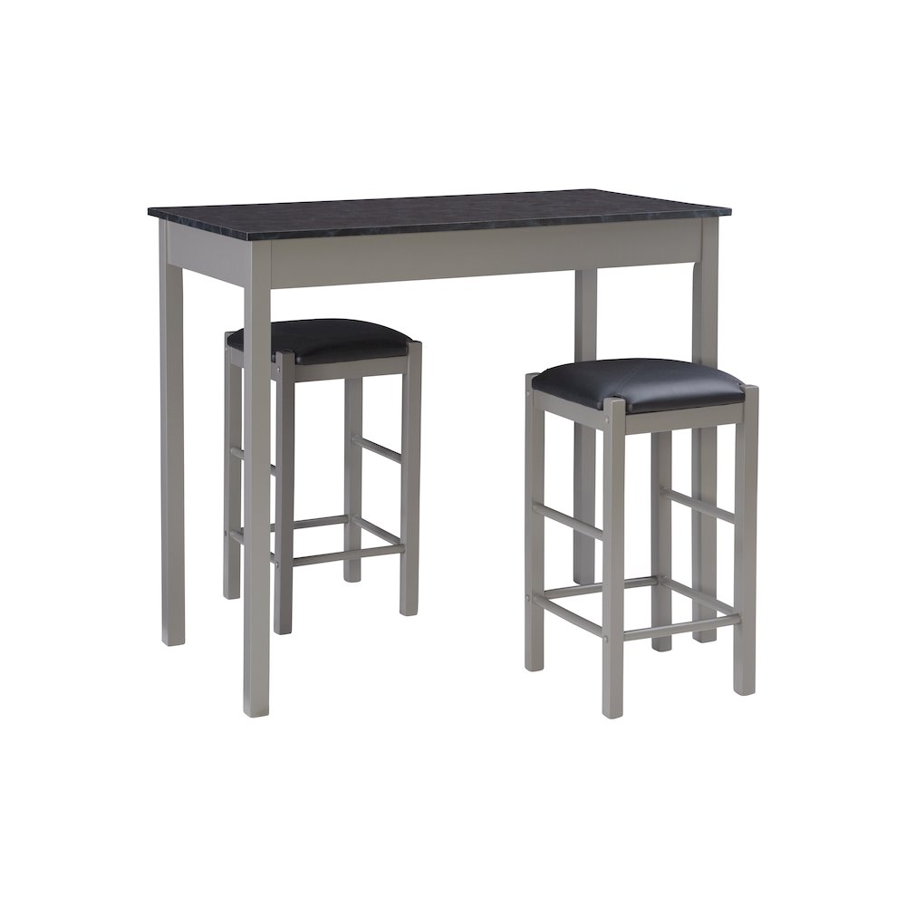 Lancer Tavern Set Grey Faux Marble. Picture 1