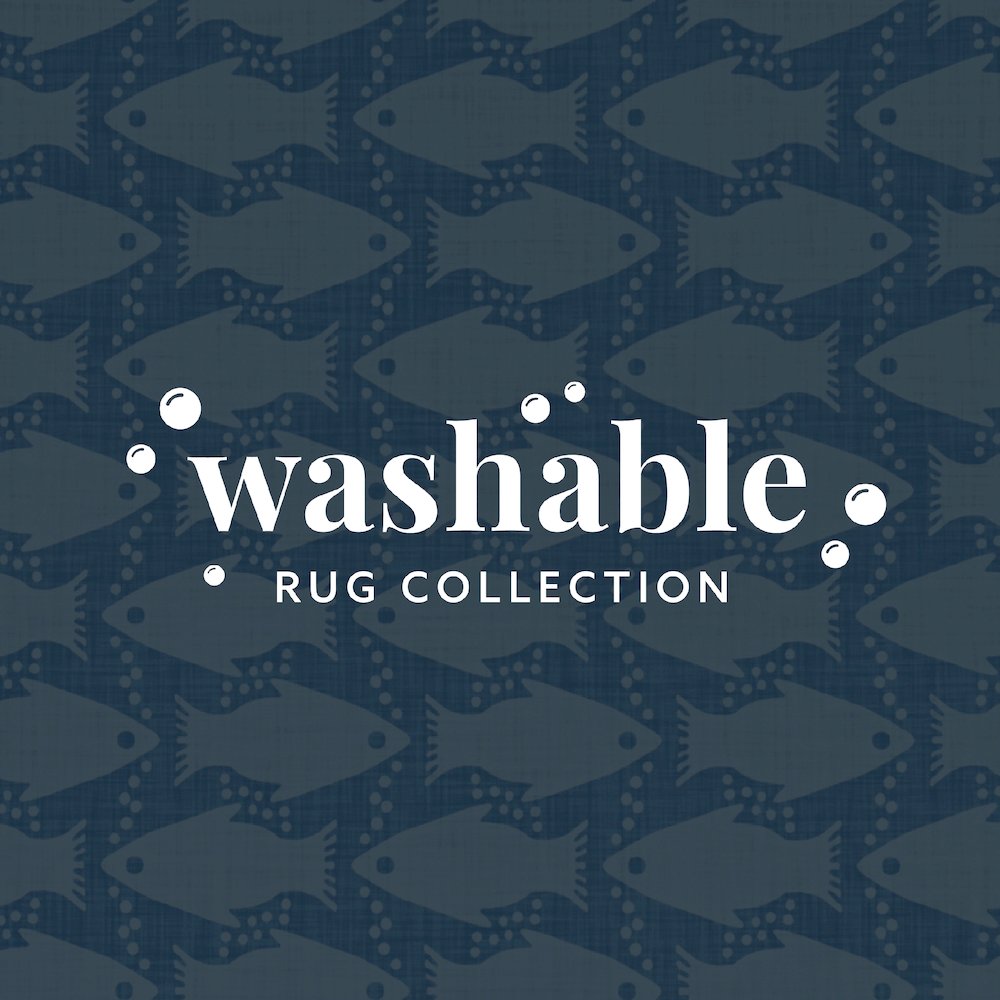 Washable Seabourne Ivory/Blue 3x5, Rug. Picture 7