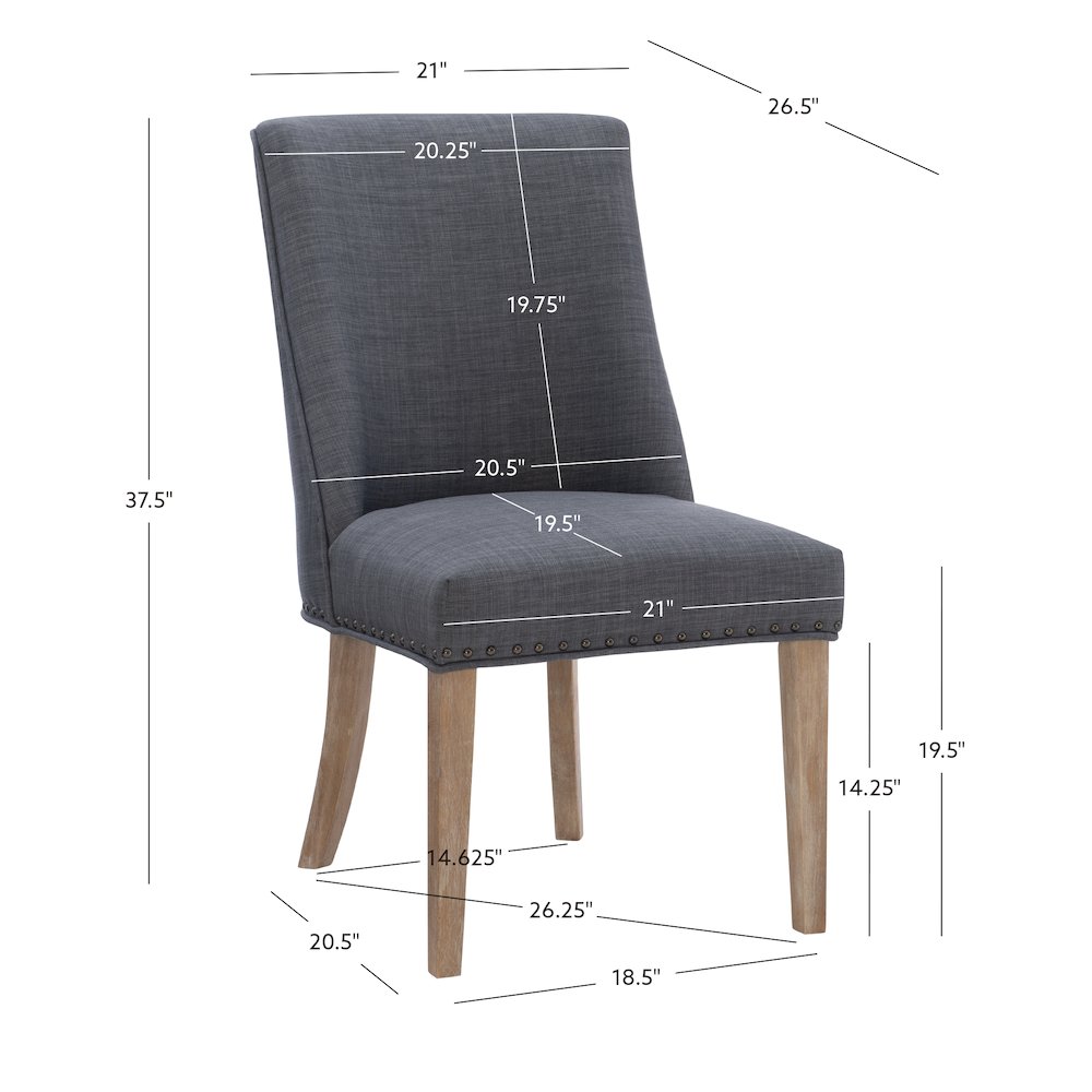 Adler Dining Chair Natural Grey  Set of Two. Picture 14