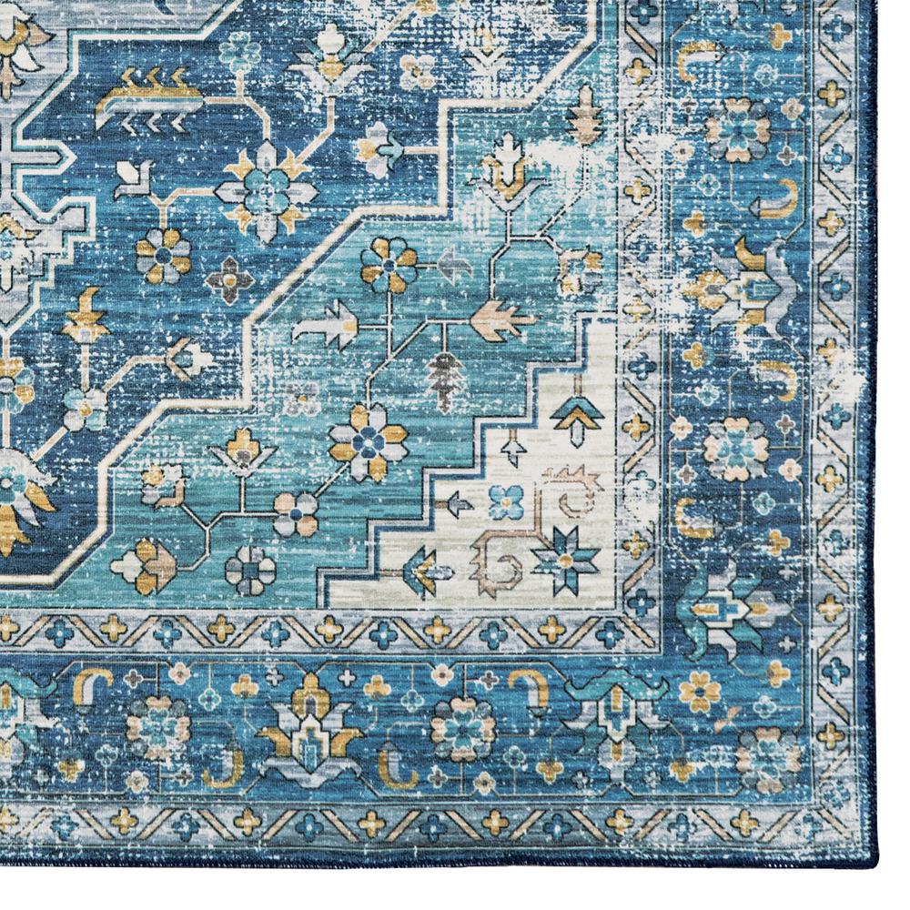 Washable Sariah Teal/Ivory 2x3, Rug. Picture 3