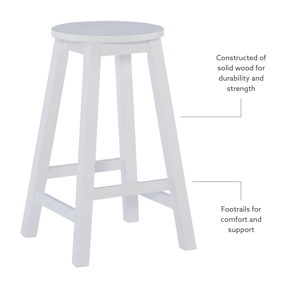 24 Inches Counter Stool White. Picture 10