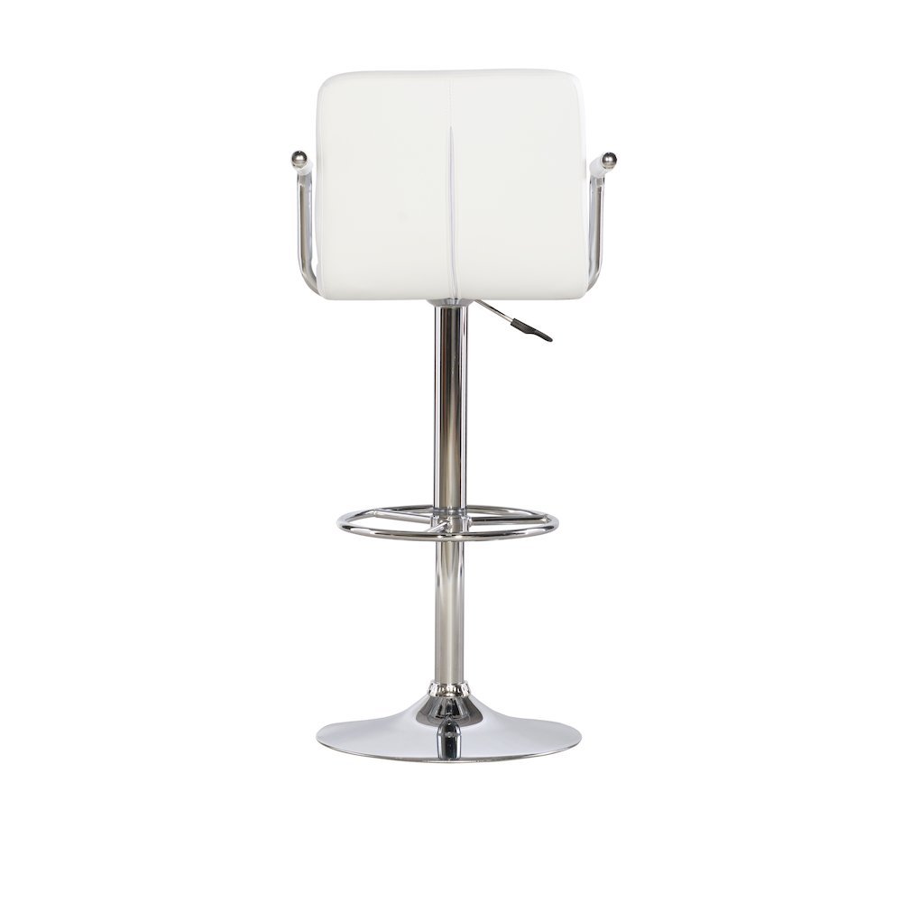 White and Chrome Quilted Barstool. Picture 11