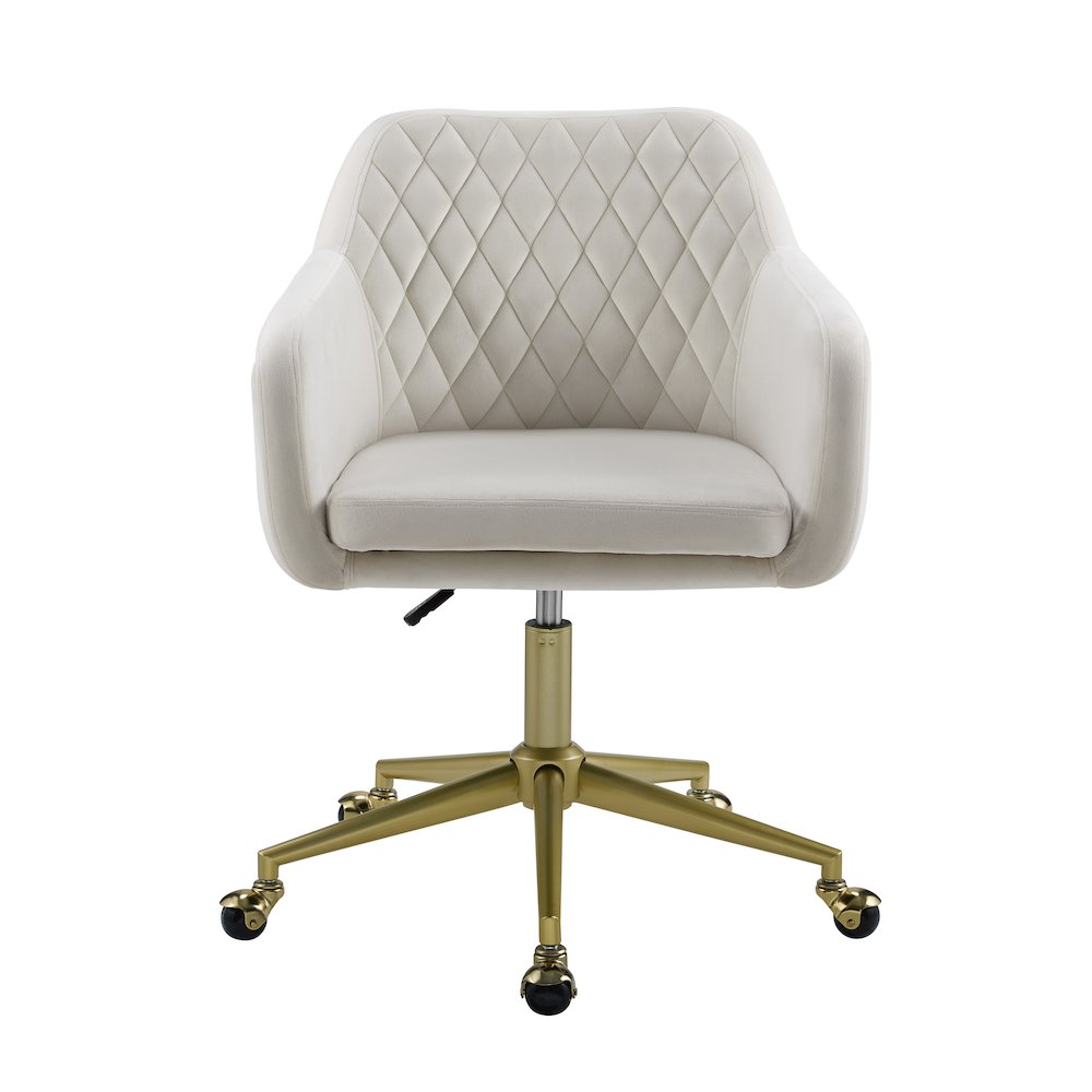 Imogen Quilted Office Chair Off White. Picture 2