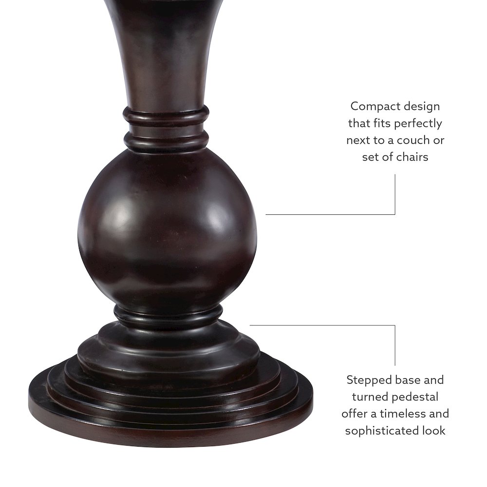 Espresso Round Accent Table. Picture 8